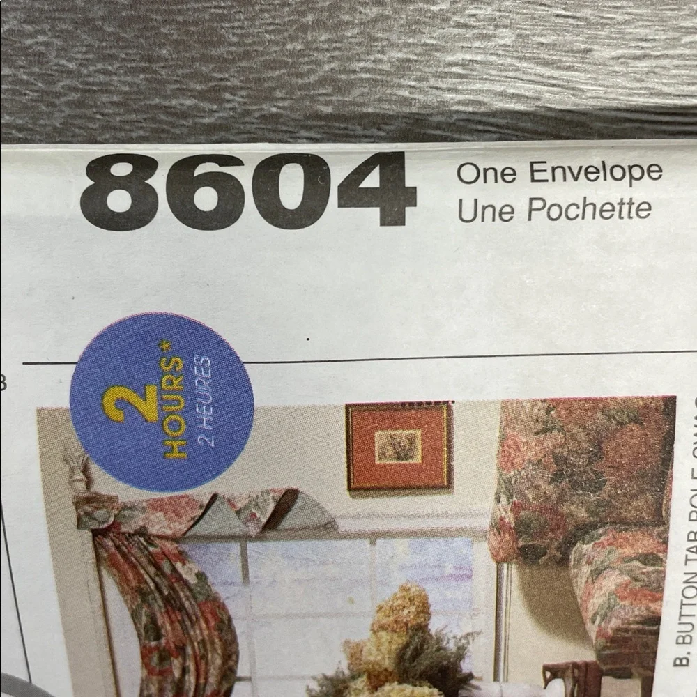 Uncut McCall’s Home Dec In A Sec Window Treatment Patterns 8078 8604 8772 9259 - Picture 5 of 16